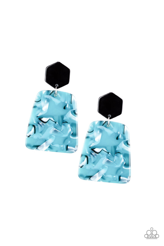 Majestic Mariner - Blue Acrylic Earrings