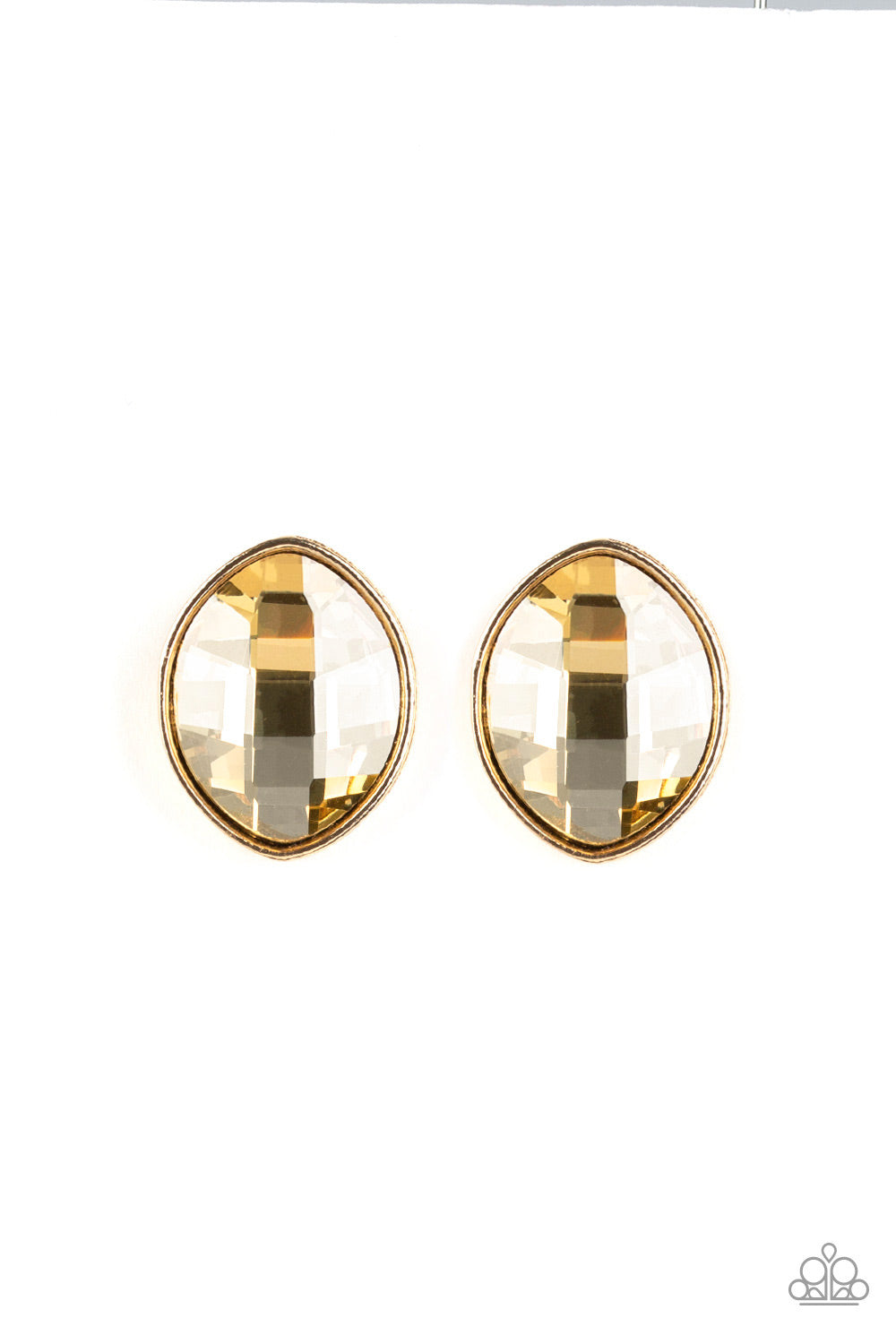 Movie Star Sparkle - Gold post earrings