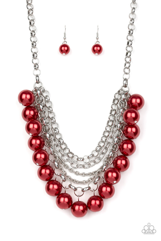 One-Way WALL STREET - Red Pearl Necklace