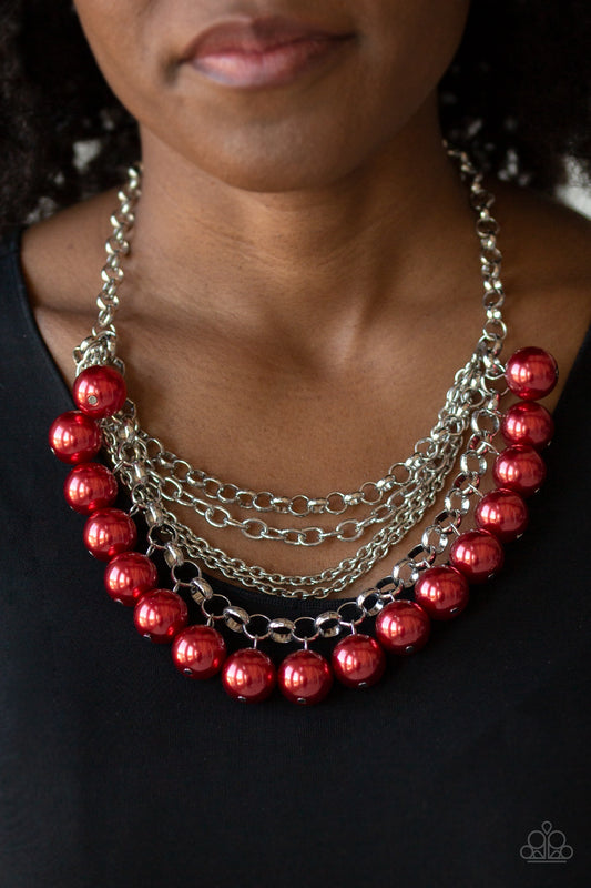 One-Way WALL STREET - Red Pearl Necklace