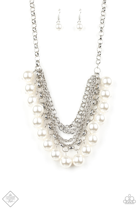 One-Way WALL STREET - White pearl necklace w/ matching bracelet
