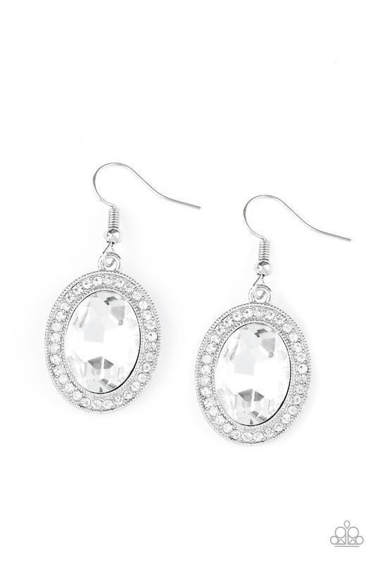 Only FAME In Town - White gem earrings
