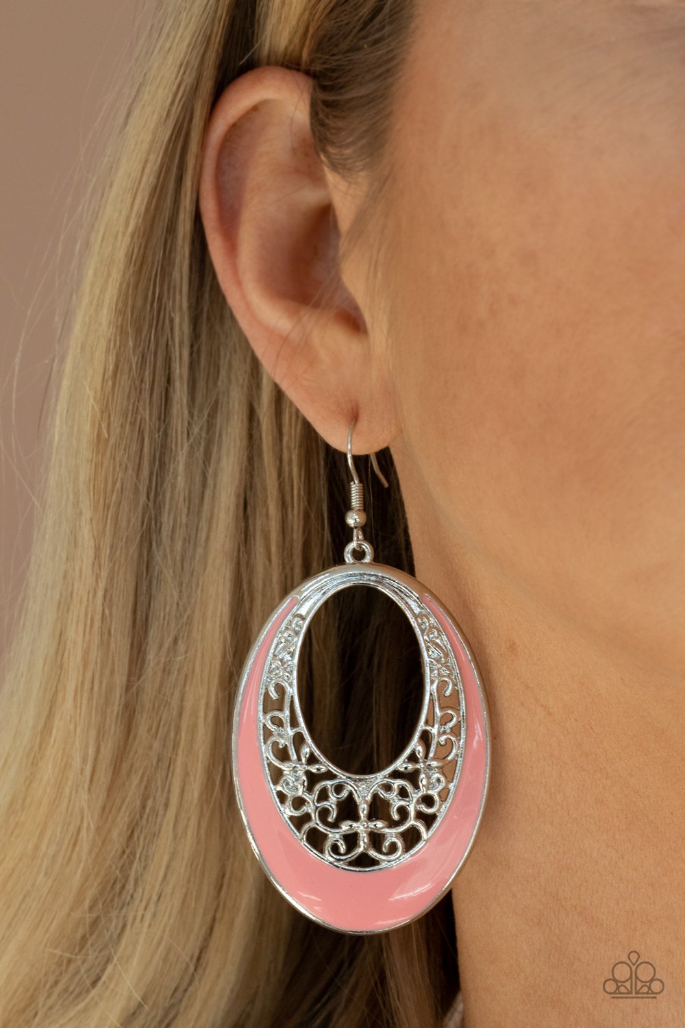 Orchard Bliss- Orange and Silver Earrings