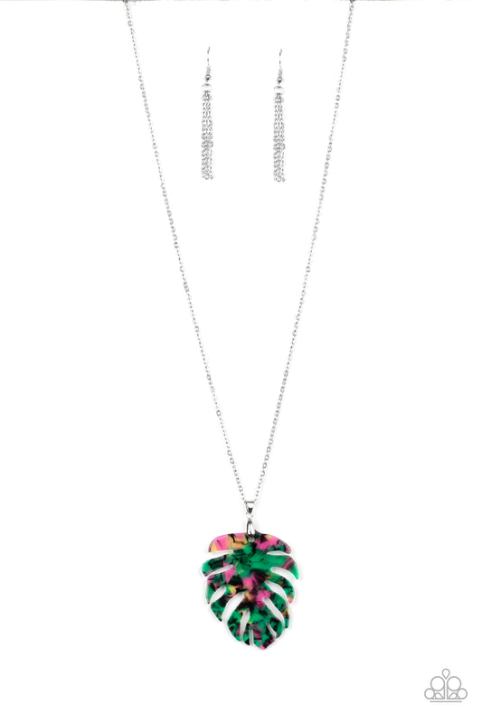 Prismatic Palms - Green acrylic multi necklace