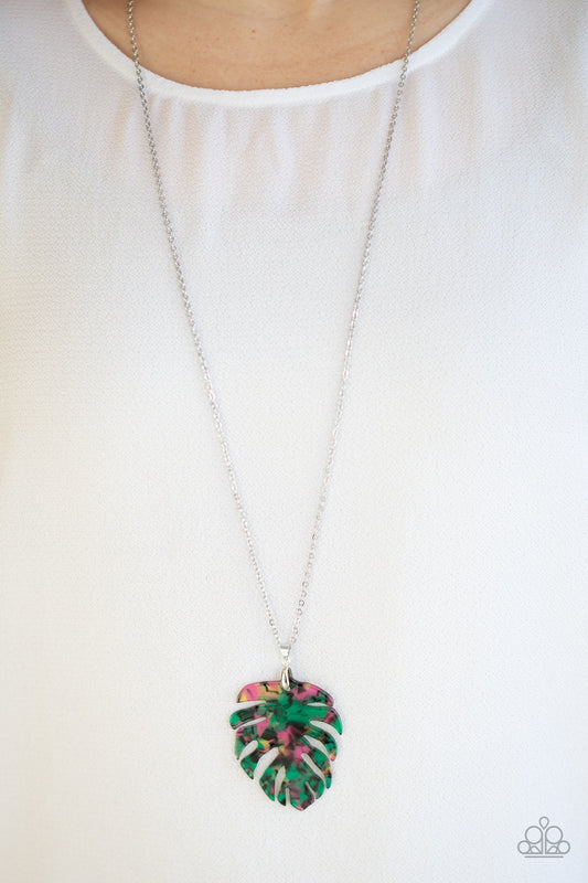 Prismatic Palms - Green acrylic multi necklace