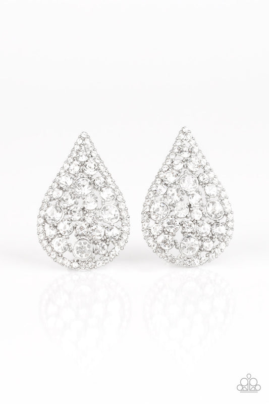 REIGN-Storm - White post earrings