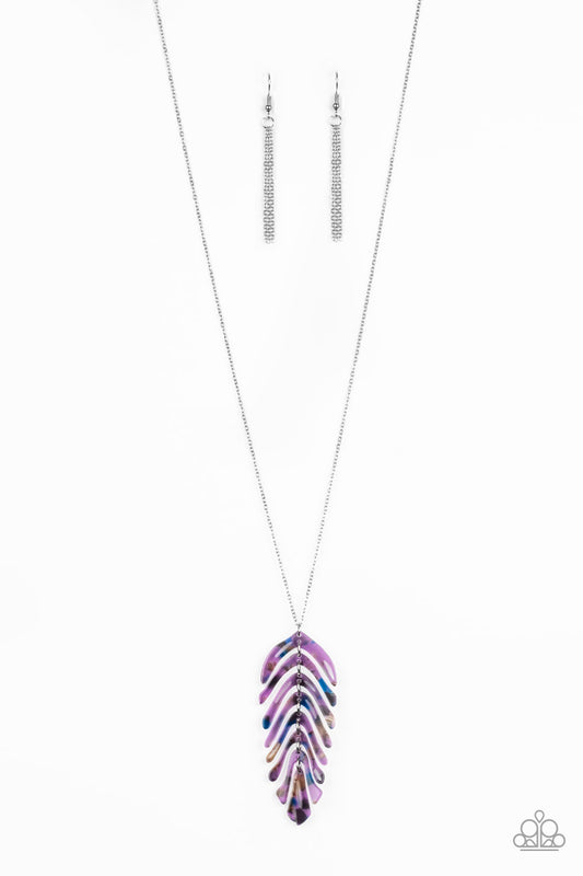 She QUILL Be Loved - Purple multi acrylic necklace