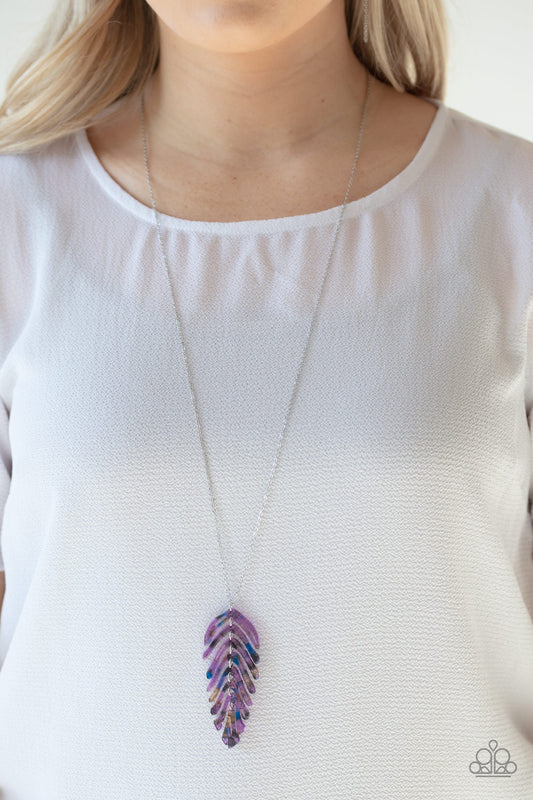 She QUILL Be Loved - Purple multi acrylic necklace