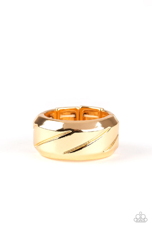Sideswiped - Gold mens ring