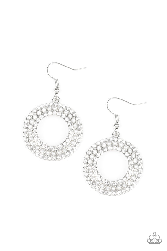 Sparkle Splurge - White pearl earrings