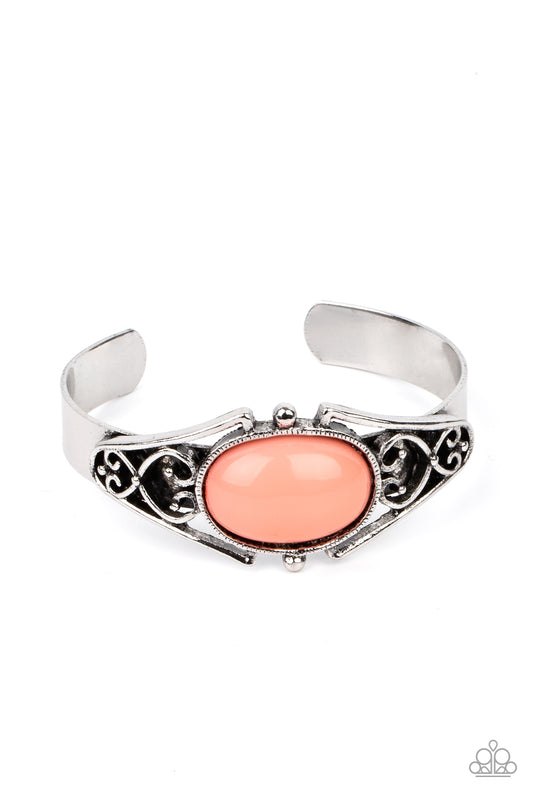 Springtime Trendsetter - Orange cuff bracelet