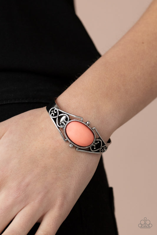 Springtime Trendsetter - Orange cuff bracelet