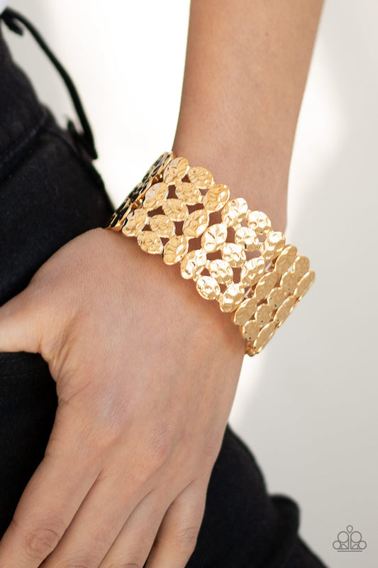 Tectonic Texture - Gold bracelet