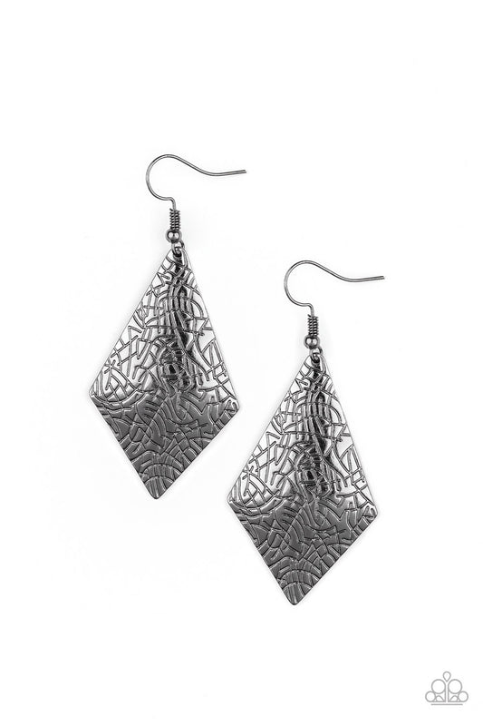 Texture Retreat - Black/Gunmetal earrings