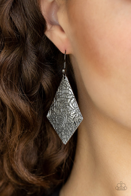 Texture Retreat - Black/Gunmetal earrings