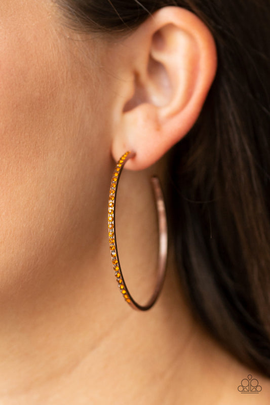 Trending Twinkle - Copper hoop earrings