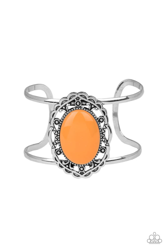 Vibrantly Vibrant - Orange cuff bracelet