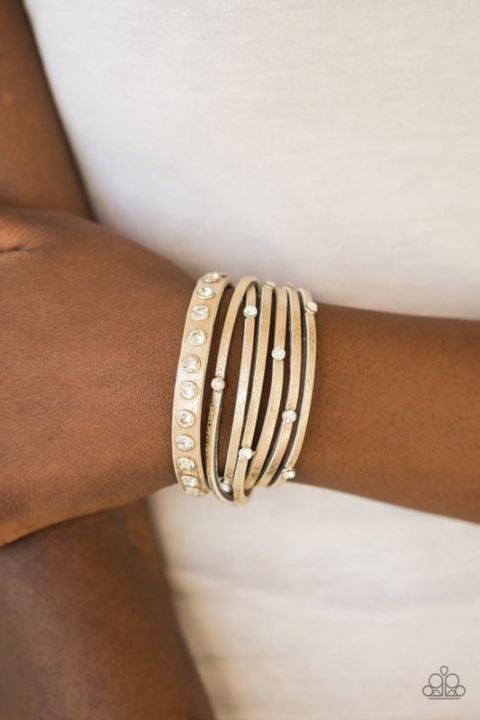 CATWALK It Off - Gold wrap bracelet