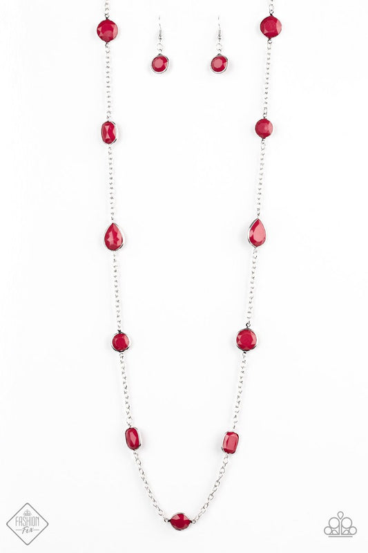 Color Me Carefree - Red necklace w/ matching bracelet