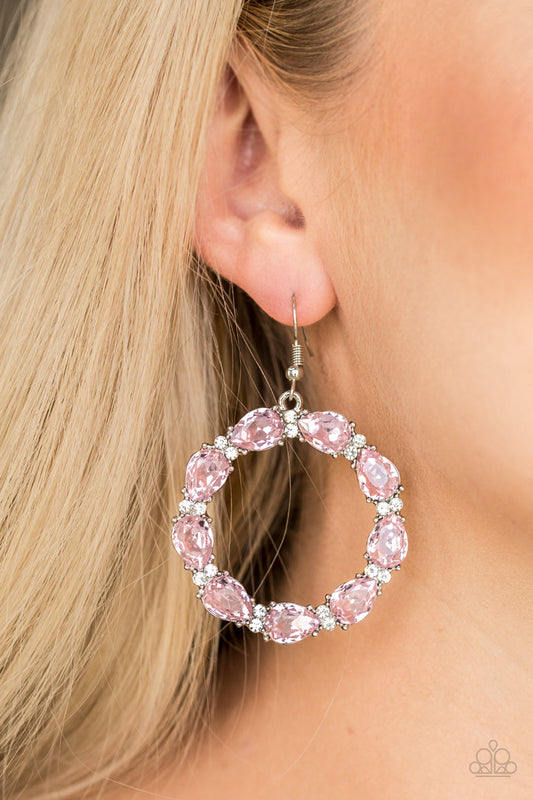 Ring Around The Rhinestones - Pink earrings