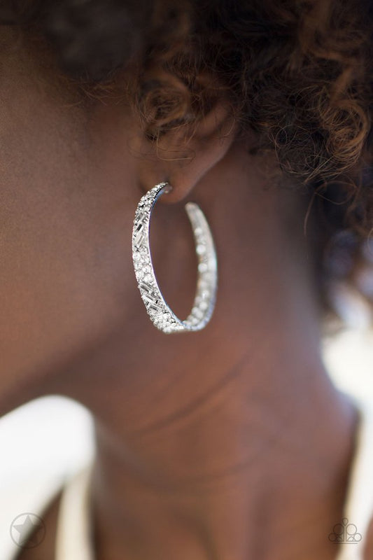 GLITZY By Association - Silver hoop earrings