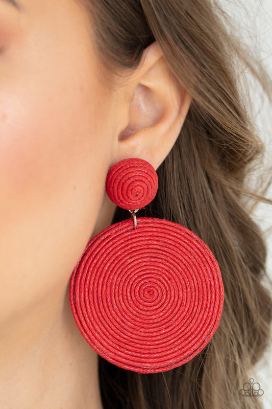 Circulate The Room - Red post earrings