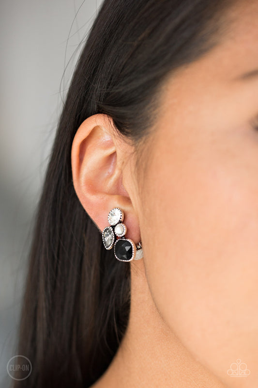 Super Superstar - Black clip on earrings