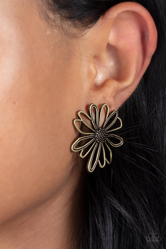 Artisan Arbor - Brass post earrings