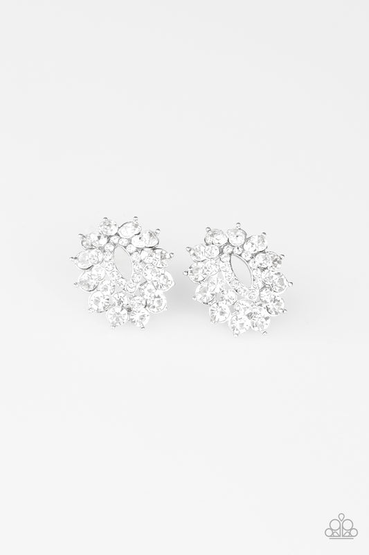 Brighten The Moment - White post earrings