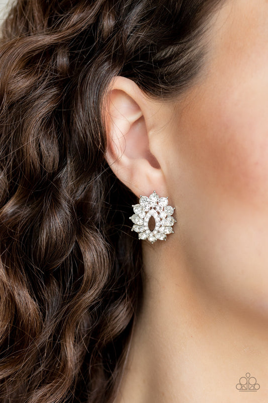 Brighten The Moment - White post earrings