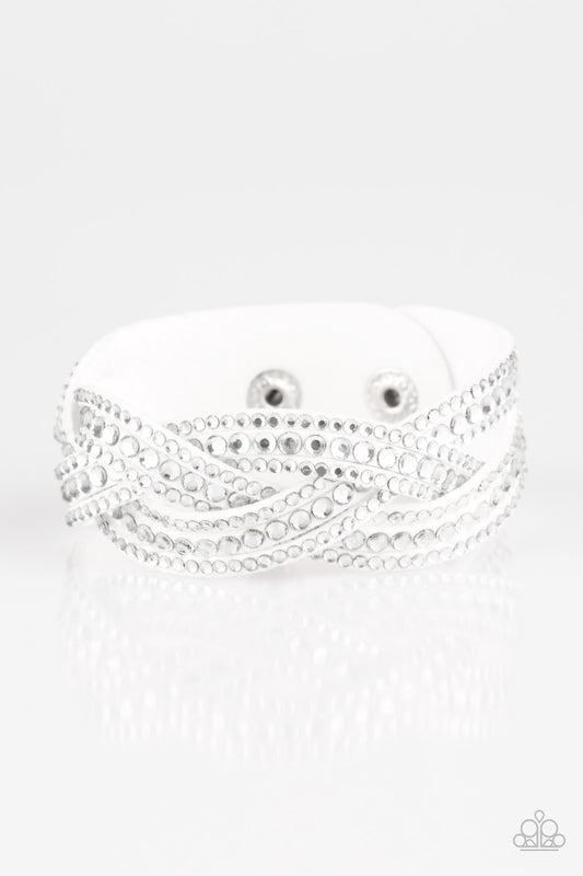 Bring On The Bling - White wrap bracelet