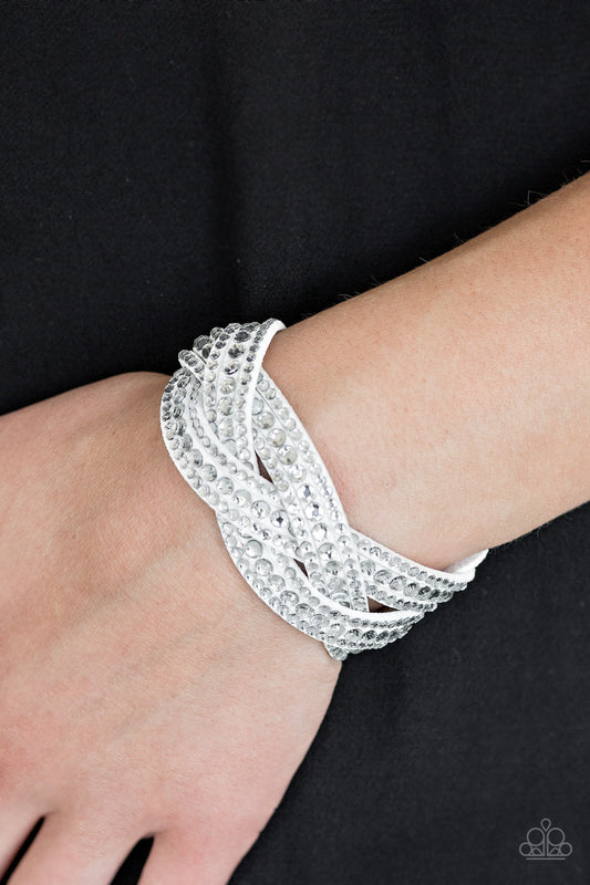Bring On The Bling - White wrap bracelet