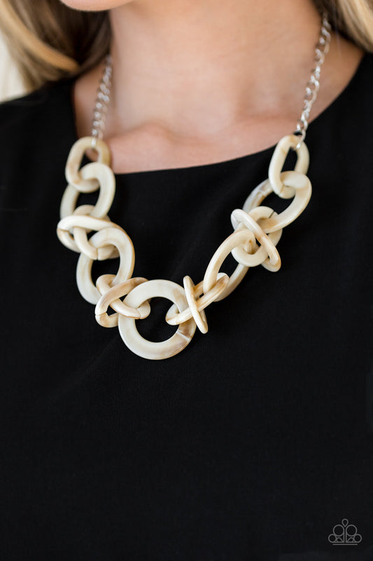 Chromatic Charm - Brown acrylic necklace