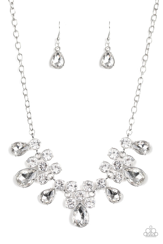 Debutante Drama - White gems necklace