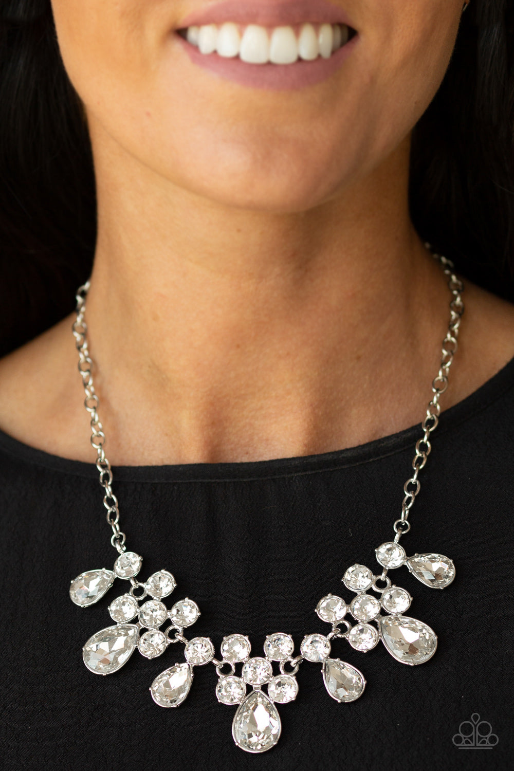Debutante Drama - White gems necklace