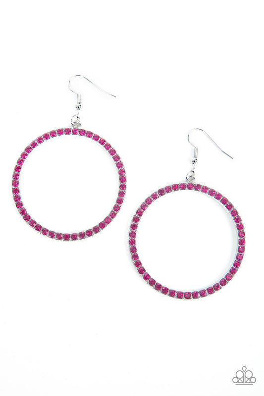 Head-Turning Halo - Pink earrings