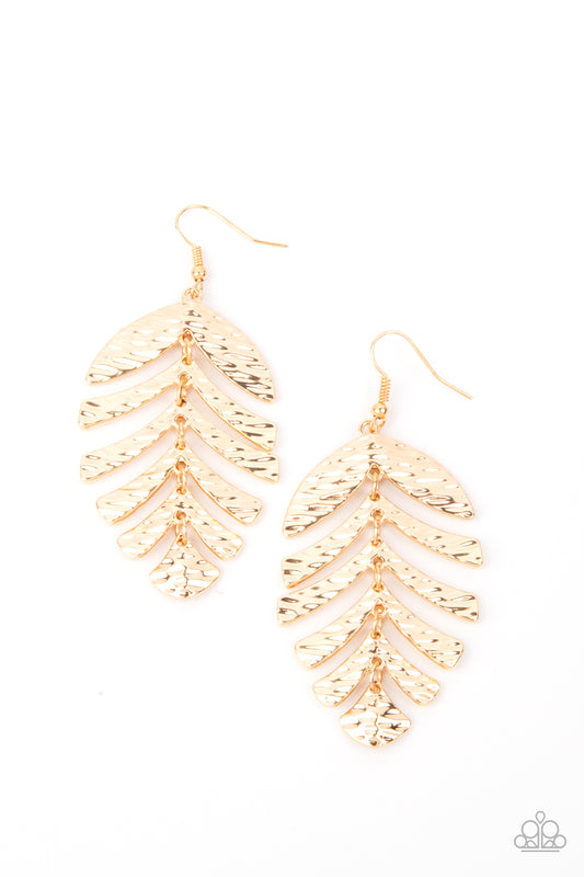 Palm Lagoon - Gold leaf earrings