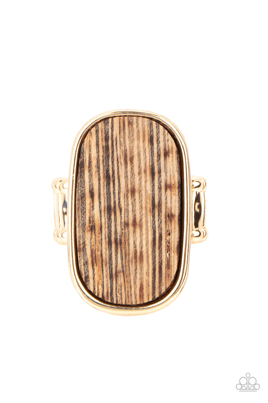 Reclaimed Refinement - Gold/Wood ring