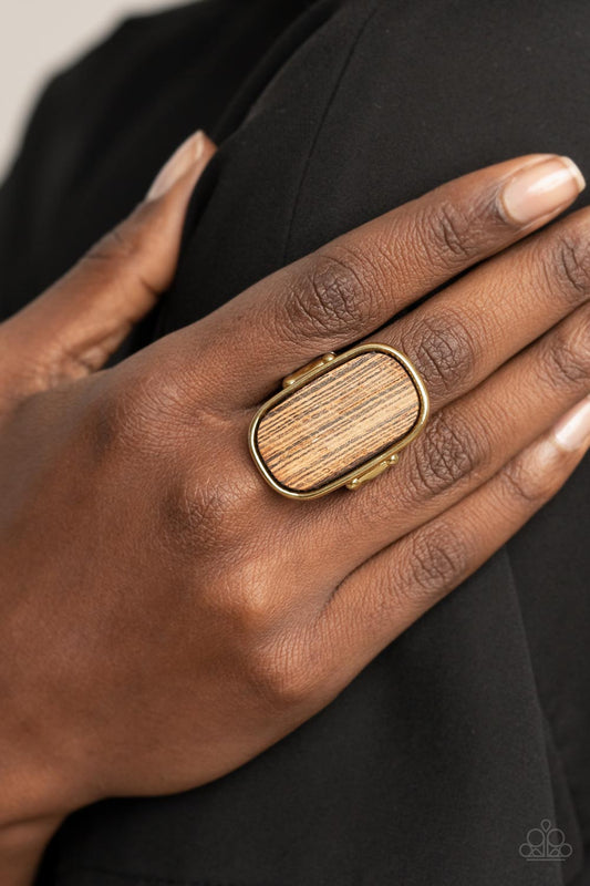 Reclaimed Refinement - Gold/Wood ring