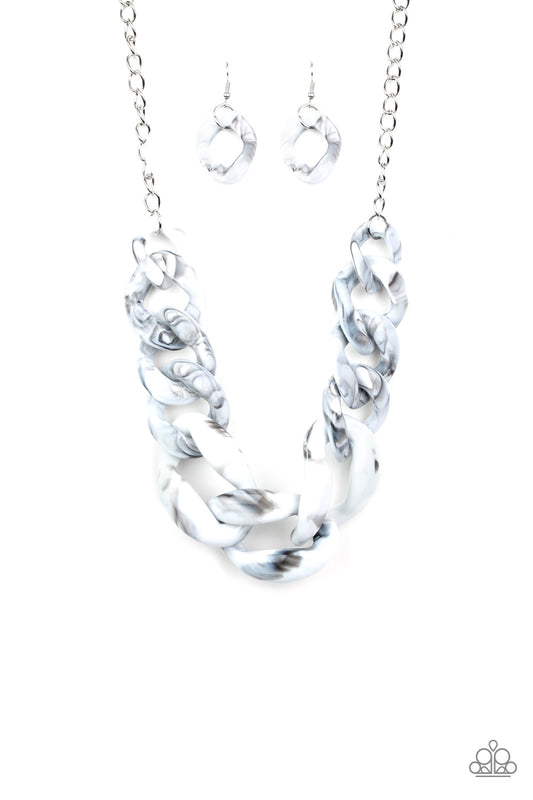 Red-HAUTE Mama - White acrylic necklace set