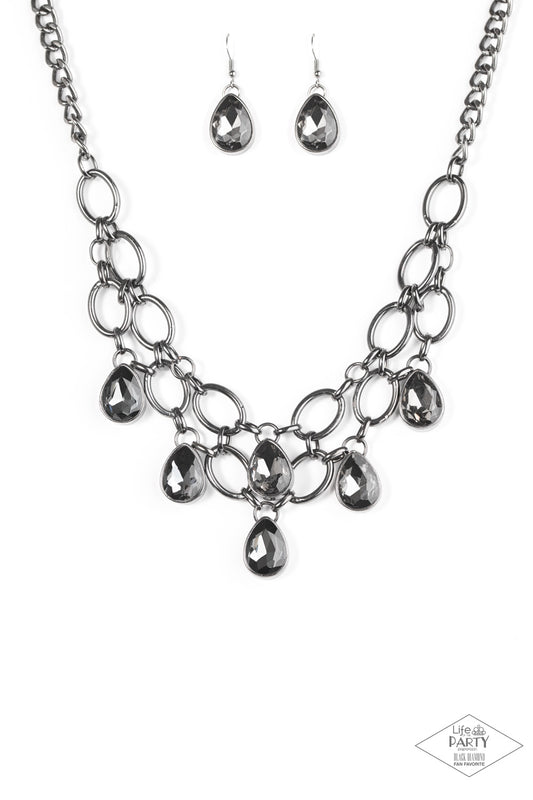 Show-Stopping Shimmer - Black/Gunmetal necklace