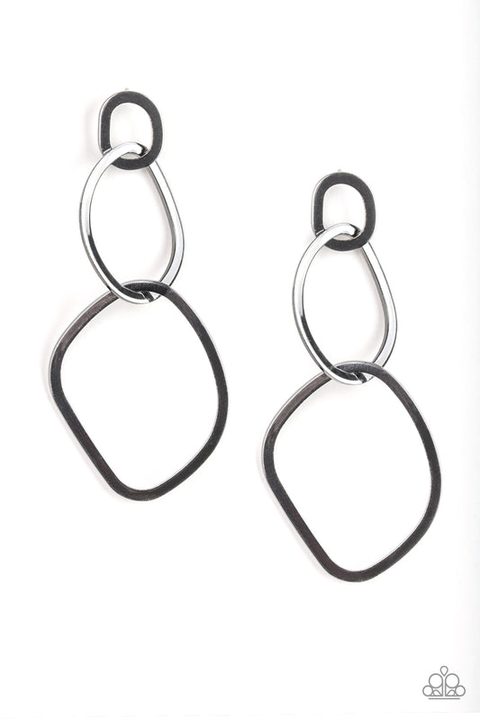 Twisted Trio - Black/GM earrings
