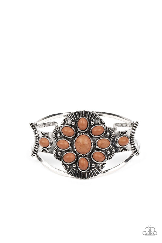 Wistfully Western - Brown stone cuff bracelet