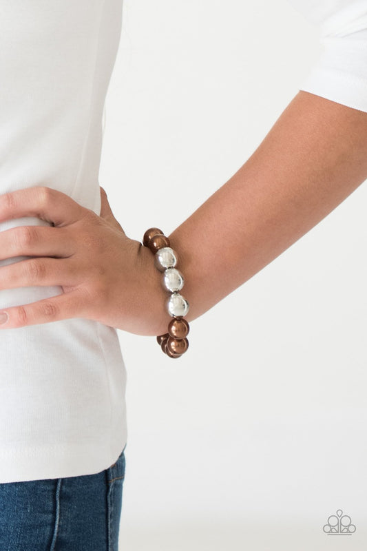 All Dressed UPTOWN - Brown Pearl Bracelet