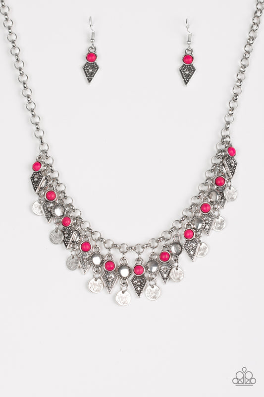 Jurassic Jamboree - Pink necklace w/ matching bracelet