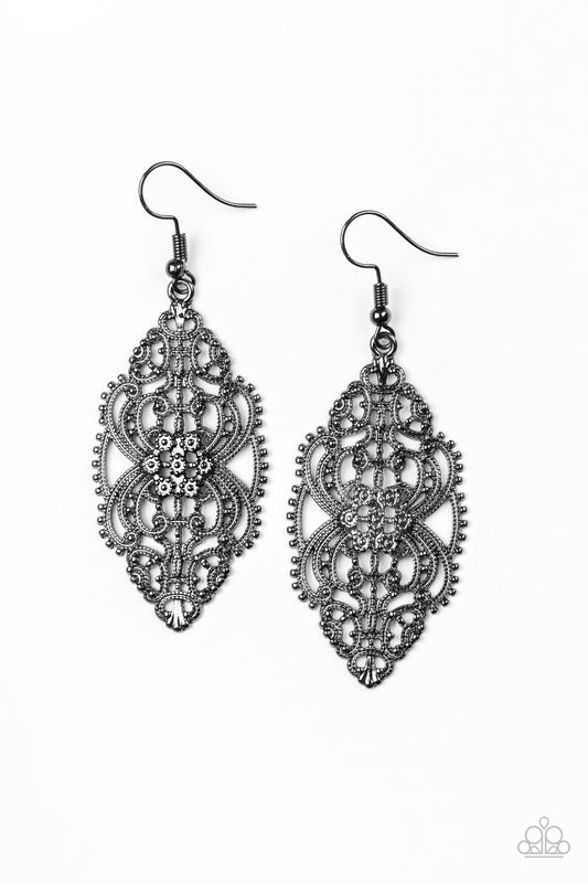 Ornately Ornate - Black/Gunmetal earrings