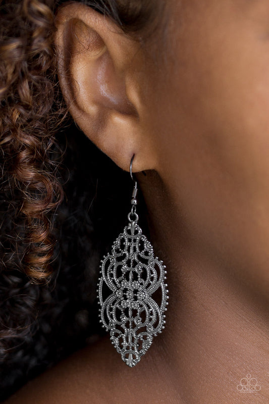 Ornately Ornate - Black/Gunmetal earrings