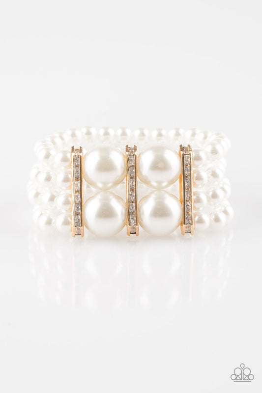 Romance Remix - Gold/White pearl bracelet