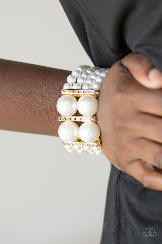 Romance Remix - Gold/White pearl bracelet