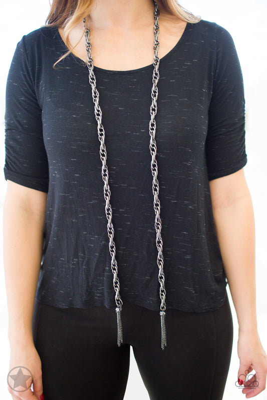 SCARFed for Attention - Black/Gunmetal necklace